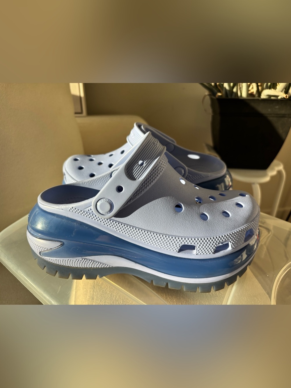 CROCS Platform in Light Blue